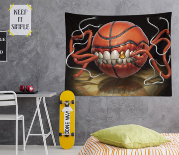 3D Tooth Wire Basketball 121185 Tom Wood Tapestry Hanging Cloth Hang