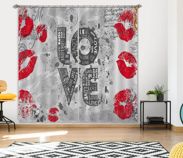 3D Red Lips 852 Curtains Drapes Wallpaper AJ Wallpaper 