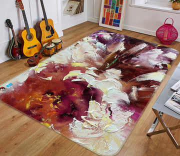 3D Flower Paint 1107 Skromova Marina Rug Non Slip Rug Mat