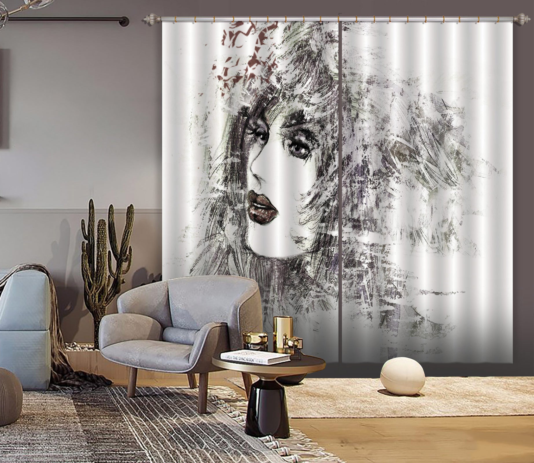 3D Sketch Model 009 Curtains Drapes