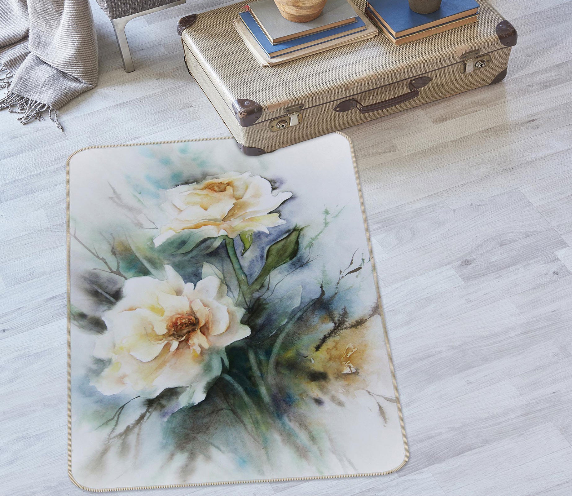 3D Flowers 27015 Non Slip Rug Mat