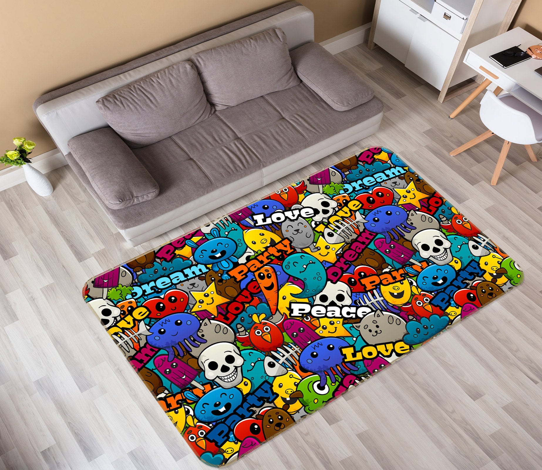 3D Colorful 30069 Non Slip Rug Mat
