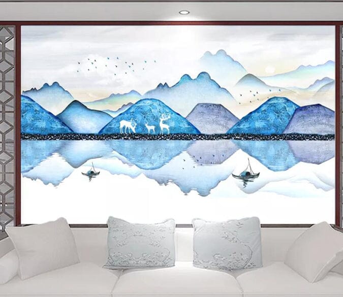 3D Blue River 1449 Wall Murals Wallpaper AJ Wallpaper 2 