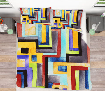 3D Square Pattern 15208 Bed Pillowcases Quilt