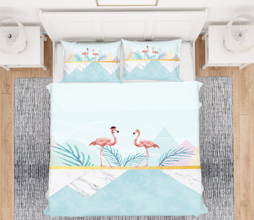 3D Flamingo 13087 Bed Pillowcases Quilt