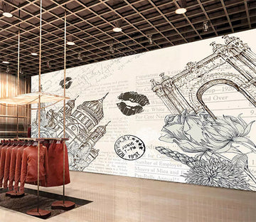 3D Grey Tower 1289 Wall Murals Wallpaper AJ Wallpaper 2 