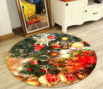 3D Ball Pendant 54032 Christmas Round Non Slip Rug Mat Xmas