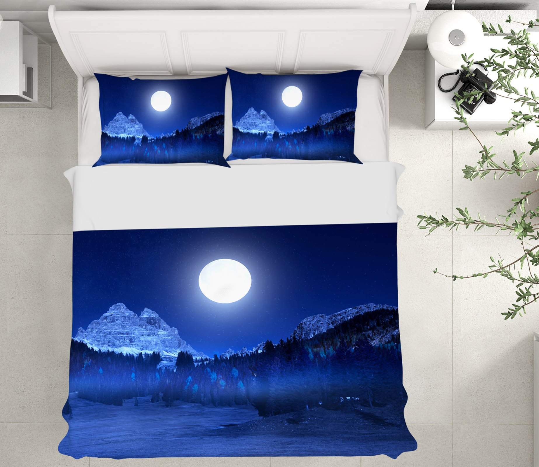 3D Mountain Moon 160 Marco Carmassi Bedding Bed Pillowcases Quilt