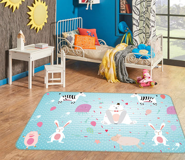 3D Cartoon Rabbit 65128 Non Slip Rug Mat