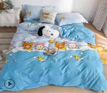 3D Bear Little Duck 14106 Bed Pillowcases Quilt