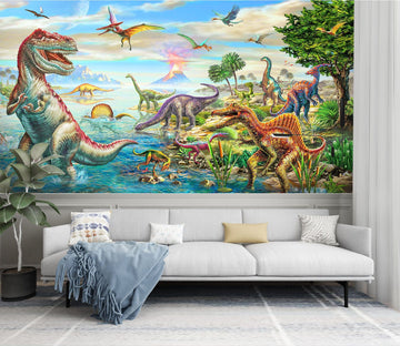 3D Dinosaur Canyon 1419 Adrian Chesterman Wall Mural Wall Murals Wallpaper AJ Wallpaper 2 