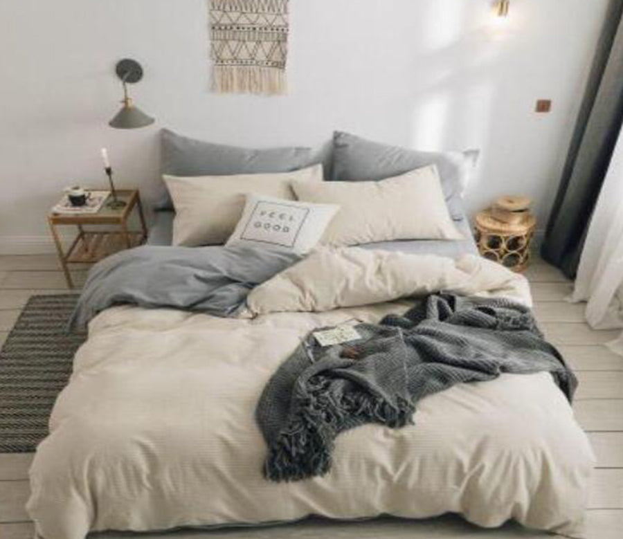 3D Light Grey 16049 Bed Pillowcases Quilt