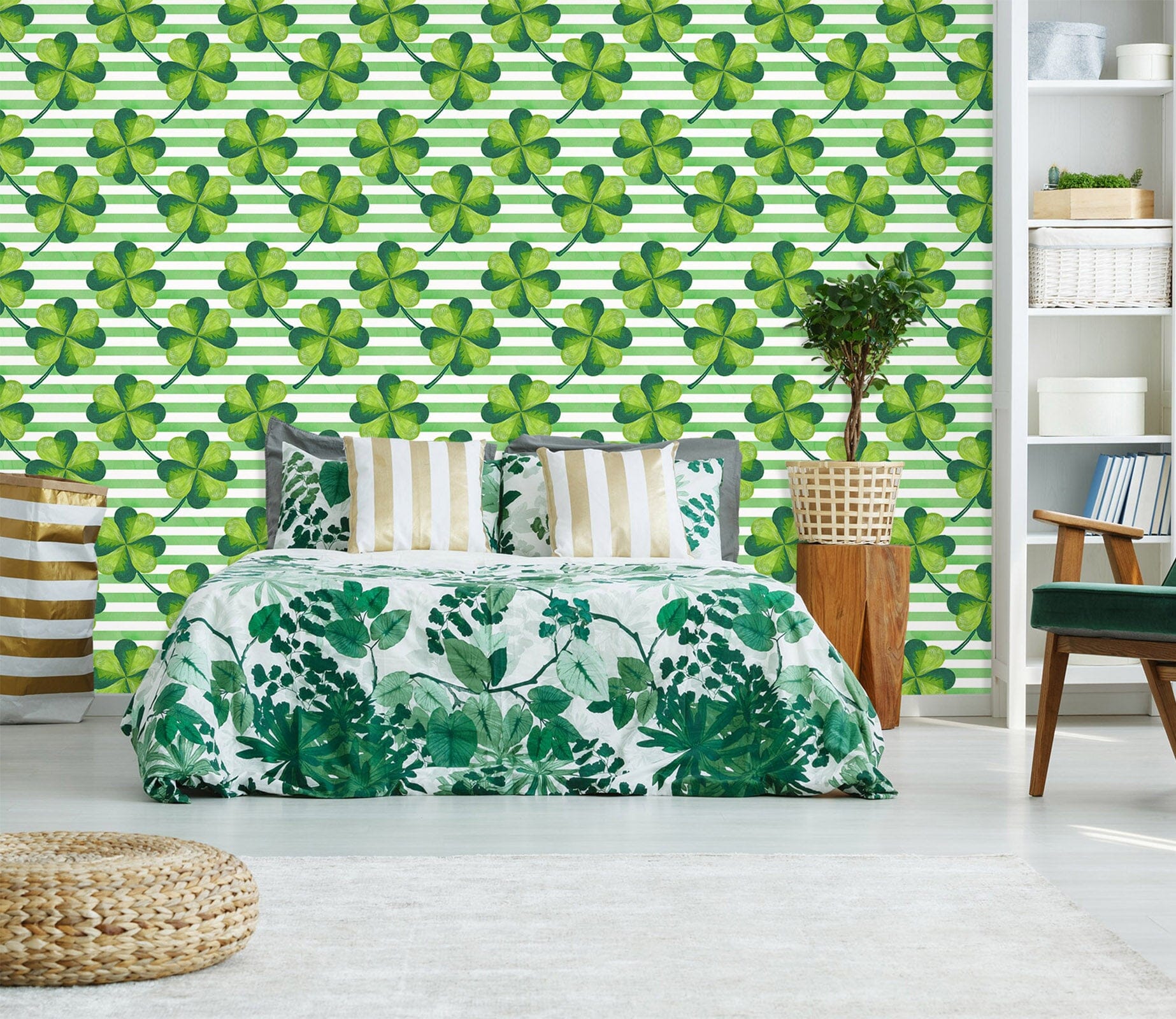 3D Four Leaf Clover 1732 Wall Murals Wallpaper AJ Wallpaper 2 
