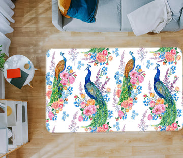 3D Peacock 37058 Non Slip Rug Mat