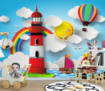 3D Lighthouse Balloon 1649 Wall Murals Wallpaper AJ Wallpaper 2 