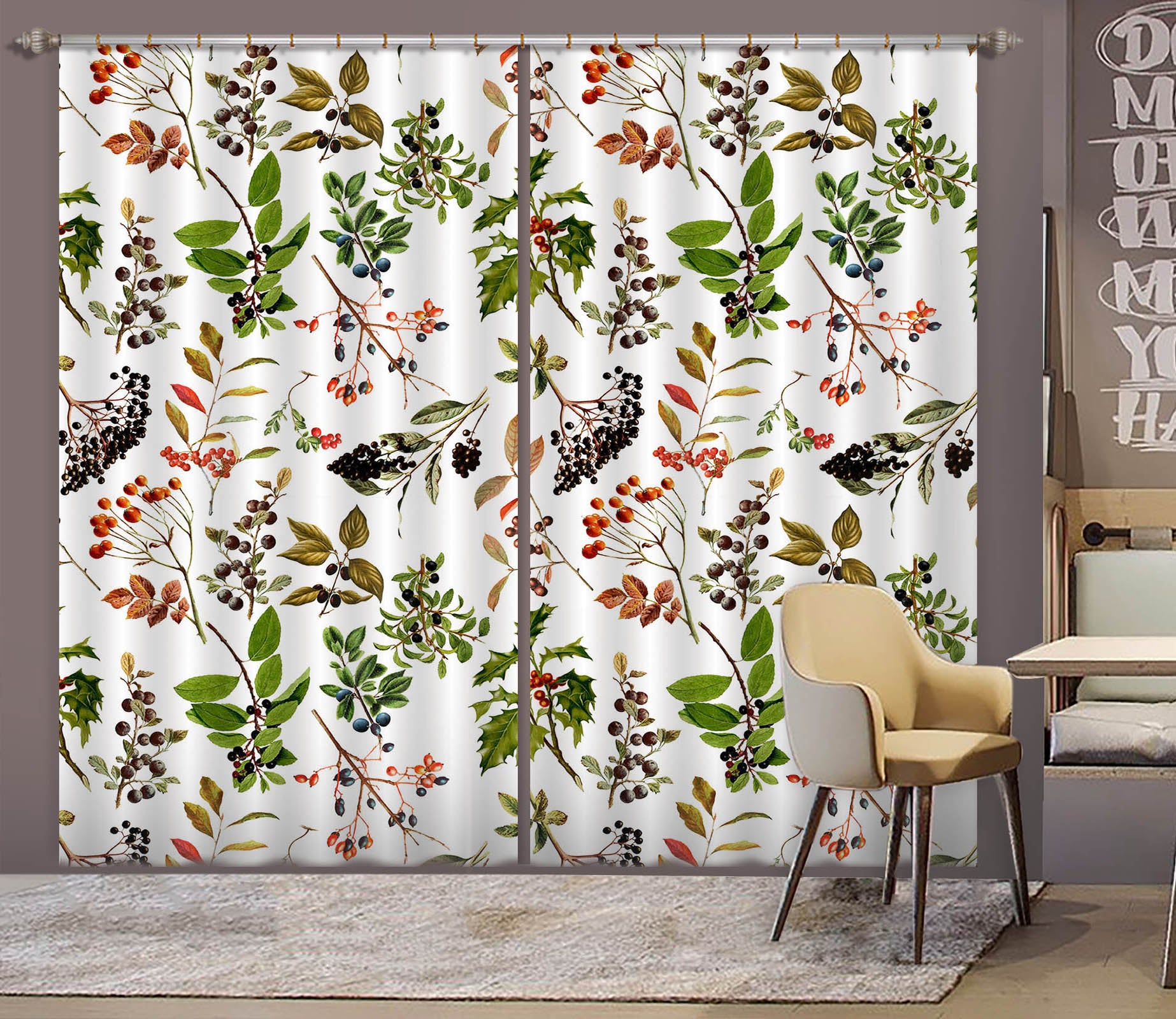 3D Blueberry 270 Uta Naumann Curtain Curtains Drapes