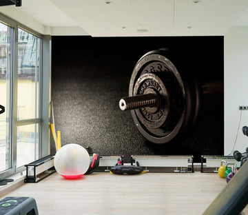 3D Black Dumbbell 014 Wall Murals Wallpaper AJ Wallpaper 2 