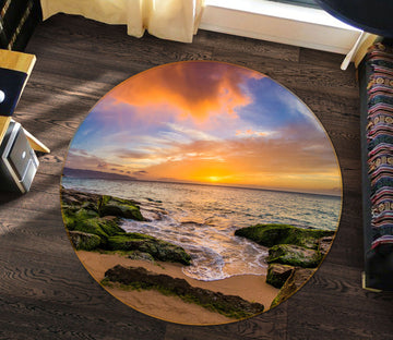 3D Seaside 71186 Round Non Slip Rug Mat