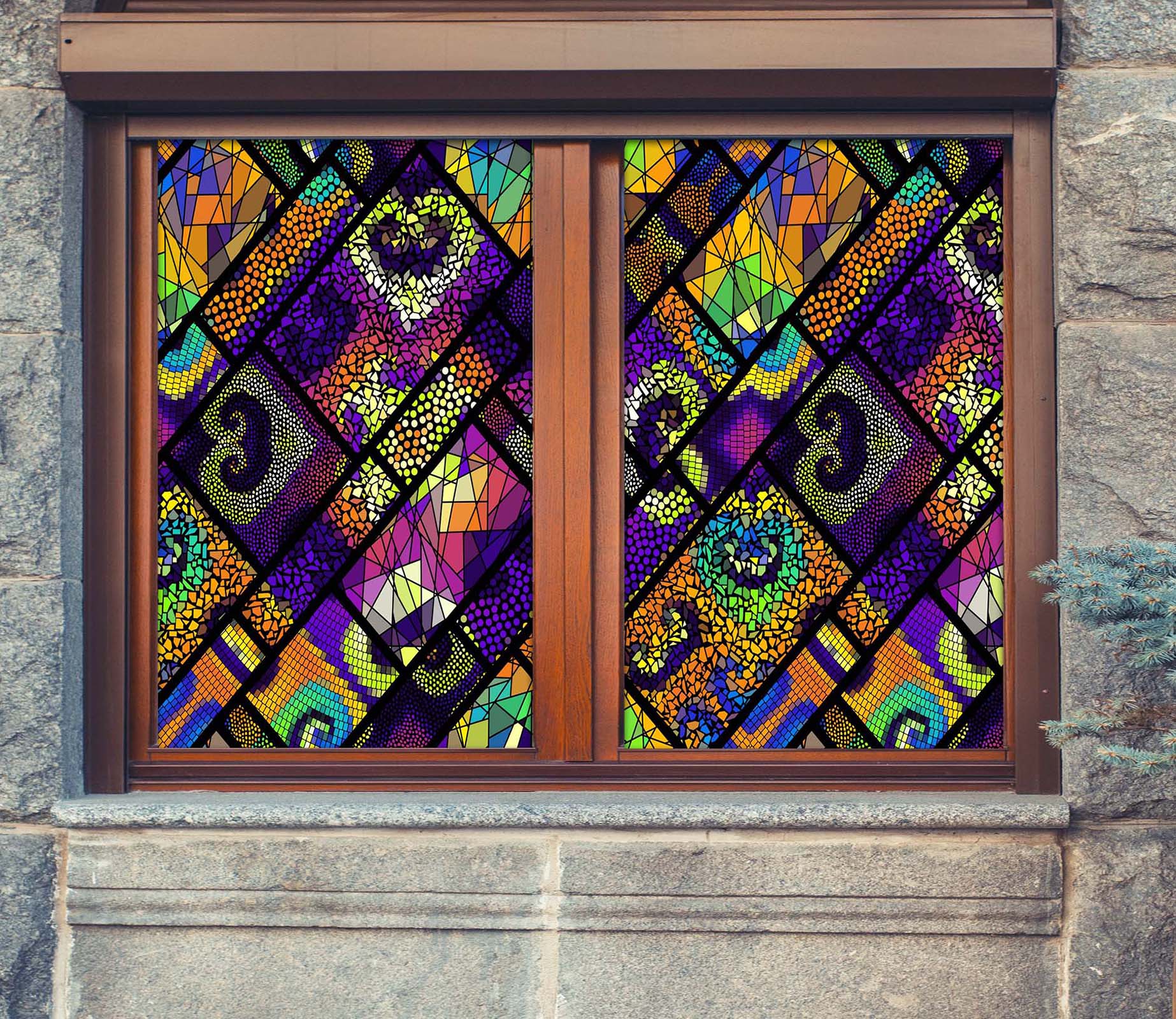 3D Love Graphics 405 Window Film Print Sticker Cling Stained Glass UV Block