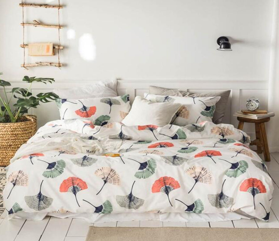 3D Ginkgo Biloba 7034 Bed Pillowcases Quilt