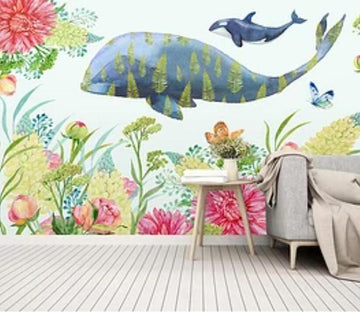 3D Cute Whale 391 Wall Murals Wallpaper AJ Wallpaper 2 