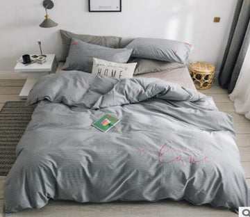 3D Light Grey 30214 Bed Pillowcases Quilt