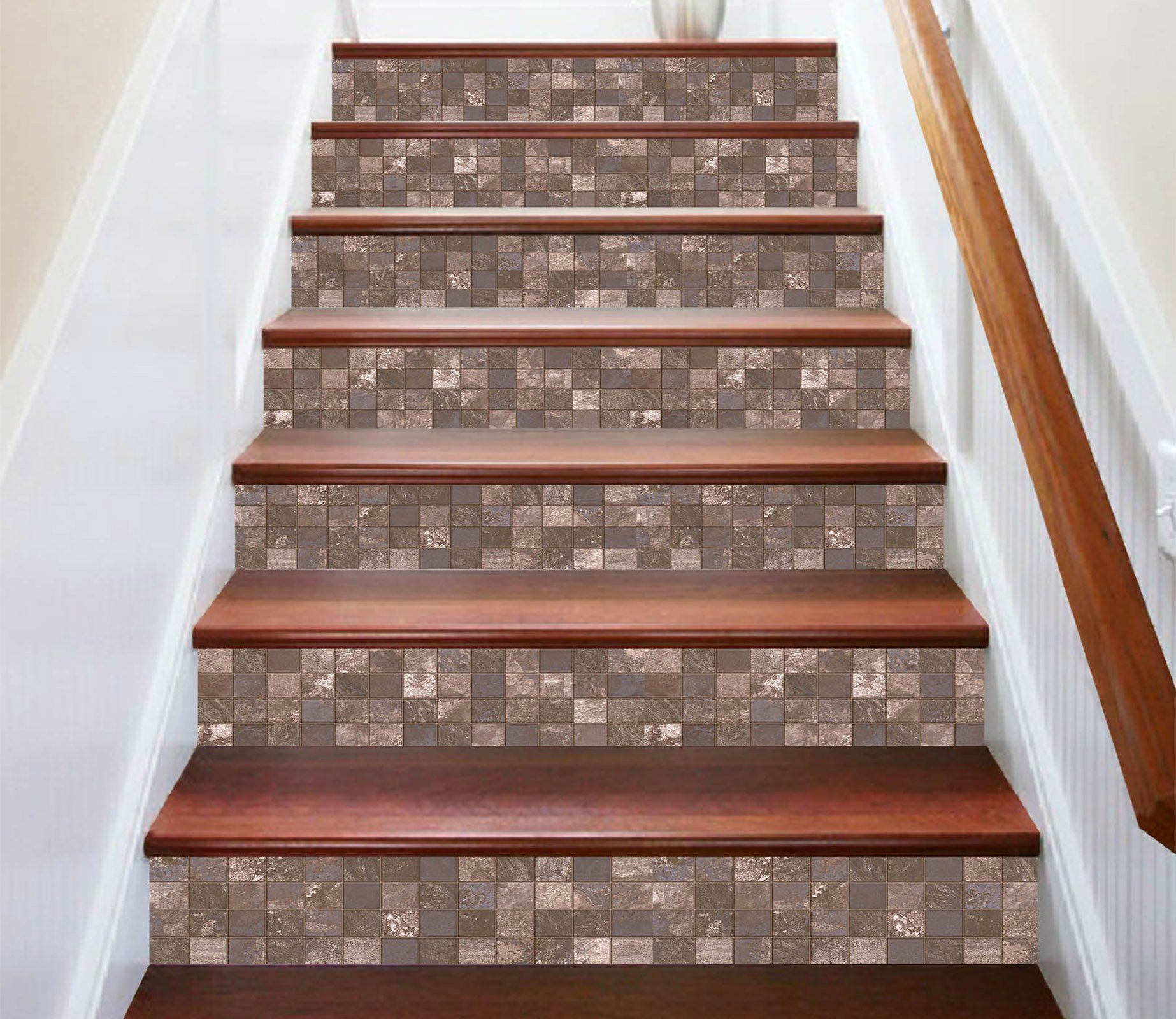 3D Square Mosaic 6650 Marble Tile Texture Stair Risers Wallpaper AJ Wallpaper 