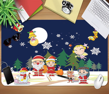 3D Moon Snowflake 049 Desk Mat Mat AJ Creativity Home 