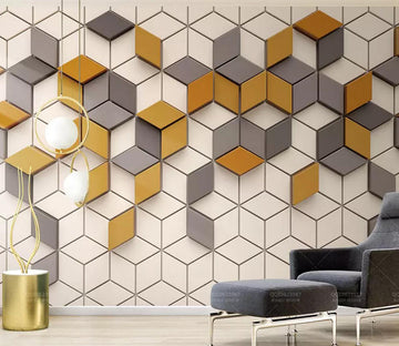 3D Yellow Square WC589 Wall Murals