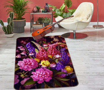 3D Flowers 33064 Non Slip Rug Mat