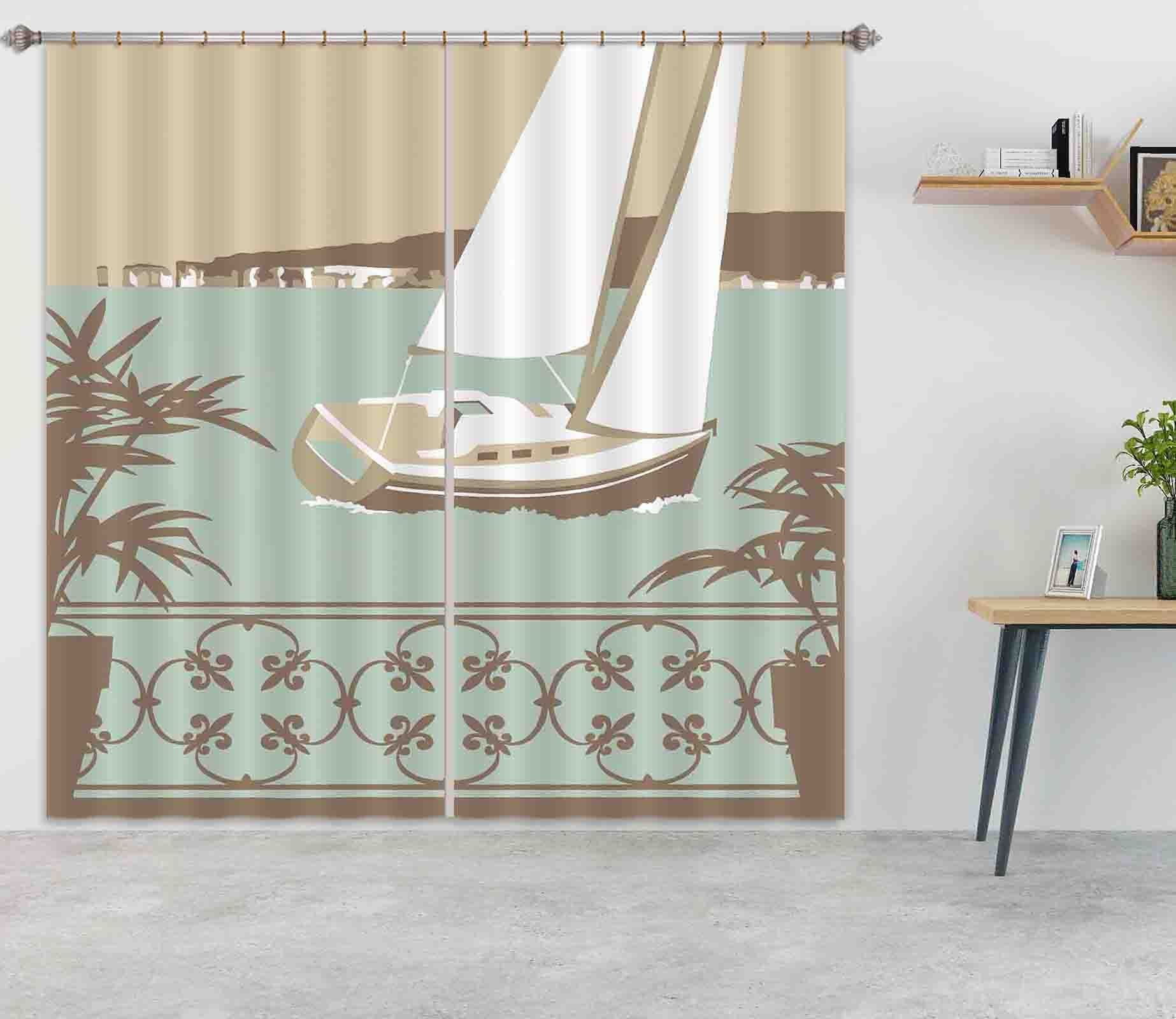 3D Sandbanks Balcony 144 Steve Read Curtain Curtains Drapes Curtains AJ Creativity Home 