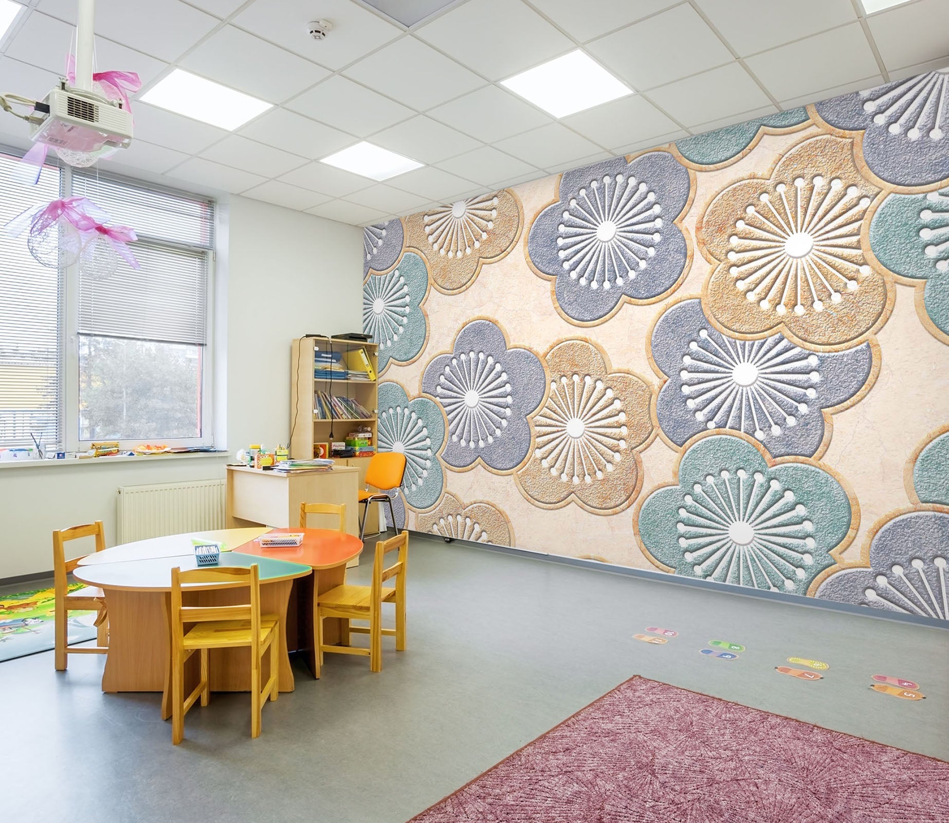 3D Flower Pattern 291 Wall Murals