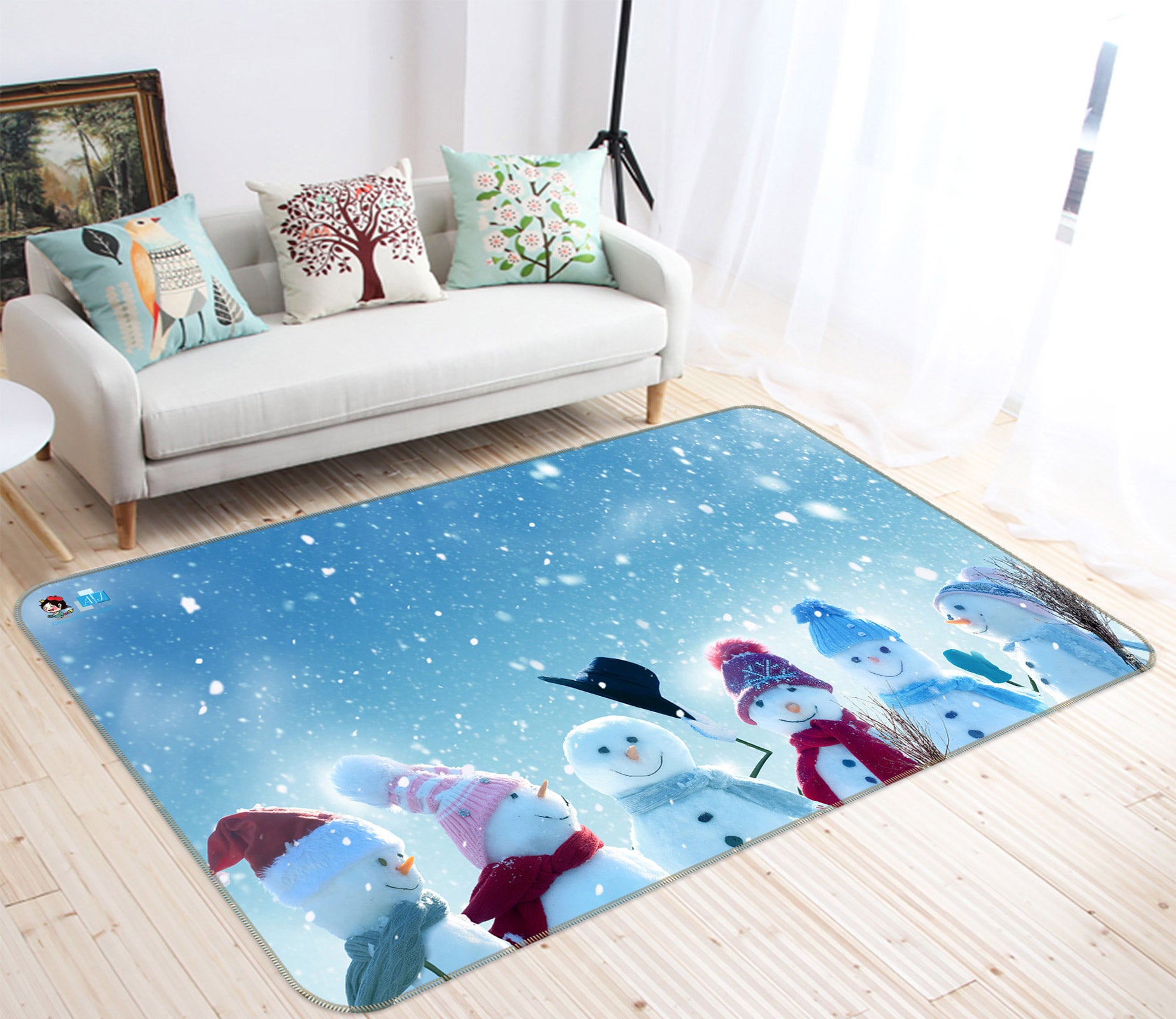 3D Snowman 54246 Christmas Non Slip Rug Mat Xmas