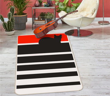 3D Black Kitten 1038 Boris Draschoff Rug Non Slip Rug Mat Mat AJ Creativity Home 