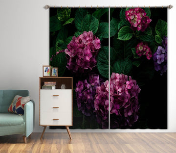 3D Pink Hydrangea 049 Noirblanc777 Curtain Curtains Drapes Curtains AJ Creativity Home 