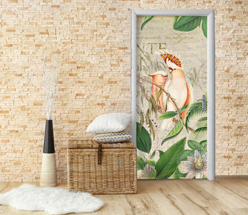 3D Flowers Leaves Parrot 11956 Andrea Haase Door Mural