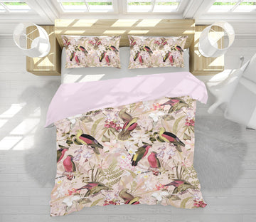 3D Parrot Flower 101 Uta Naumann Bedding Bed Pillowcases Quilt Quiet Covers AJ Creativity Home 