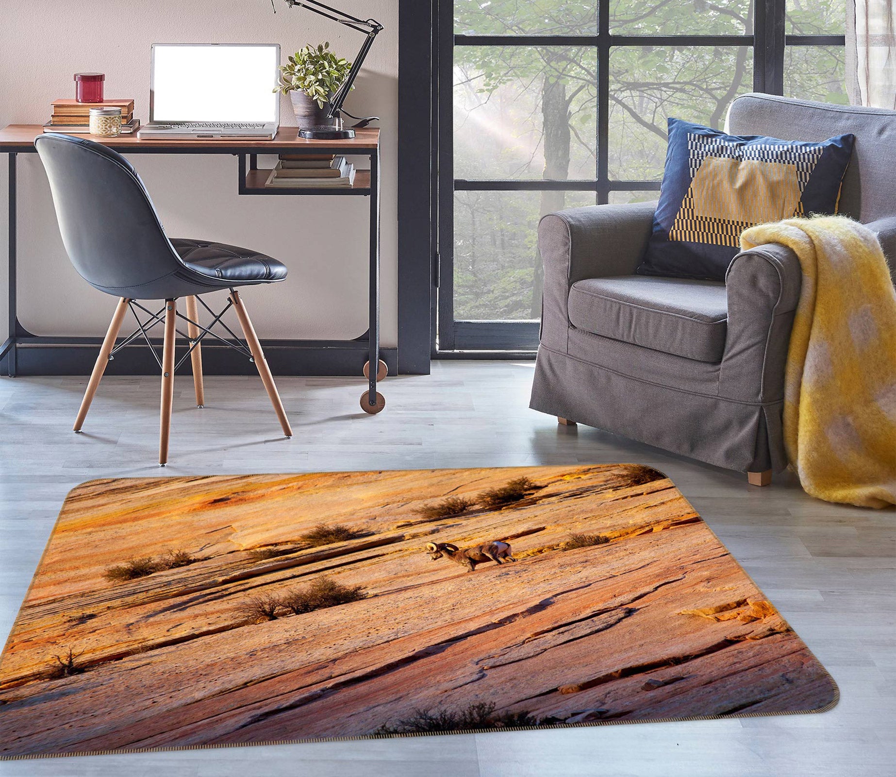 3D Desert Grass 75229 Non Slip Rug Mat