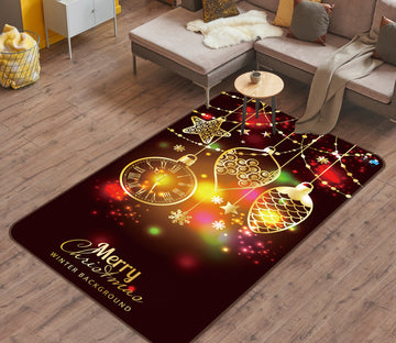 3D String Lights 55140 Christmas Non Slip Rug Mat Xmas