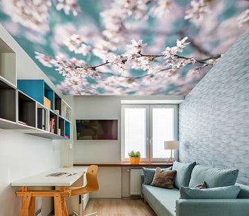 3D Pink Cherry Blossom 2566 Assaf Frank Ceiling Wallpaper Murals