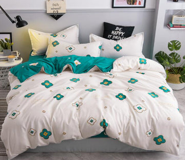 3D Green Frangipani 13132 Bed Pillowcases Quilt