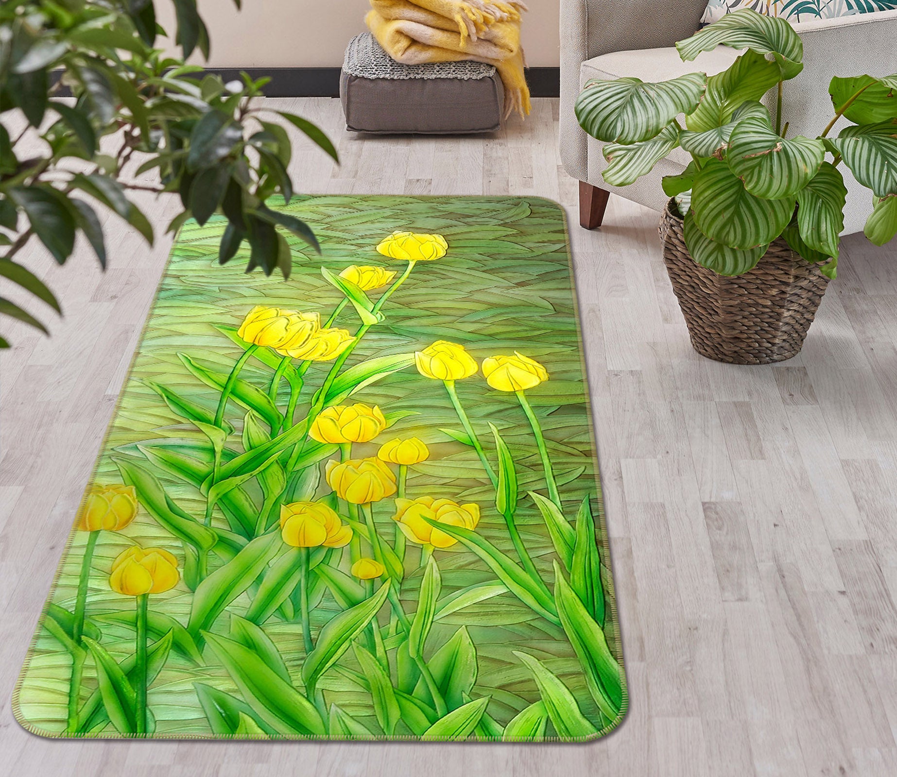 3D Flower Bush 32213 Non Slip Rug Mat