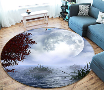 3D Moon Lake 66204 Round Non Slip Rug Mat
