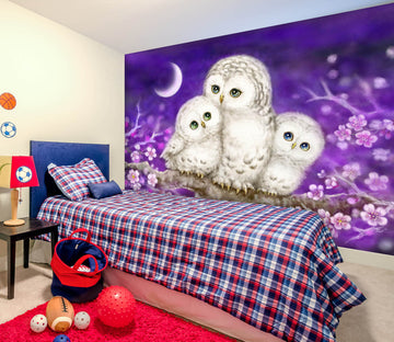 3D Owl Family 5534 Kayomi Harai Wall Mural Wall Murals