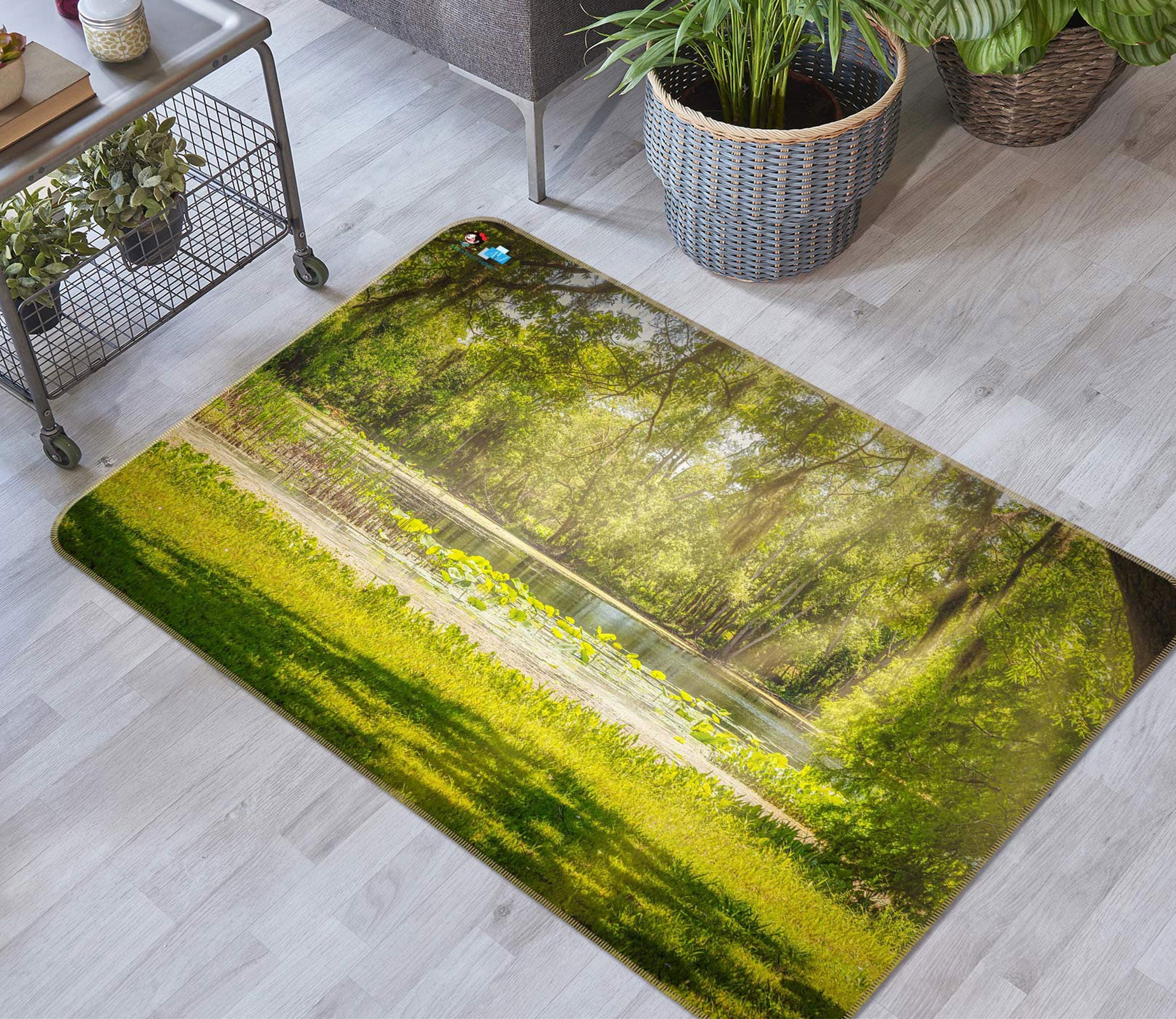 3D Green Lawn Lake 5151 Beth Sheridan Rug Non Slip Rug Mat
