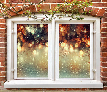 3D Aperture 42140 Christmas Window Film Print Sticker Cling Stained Glass Xmas