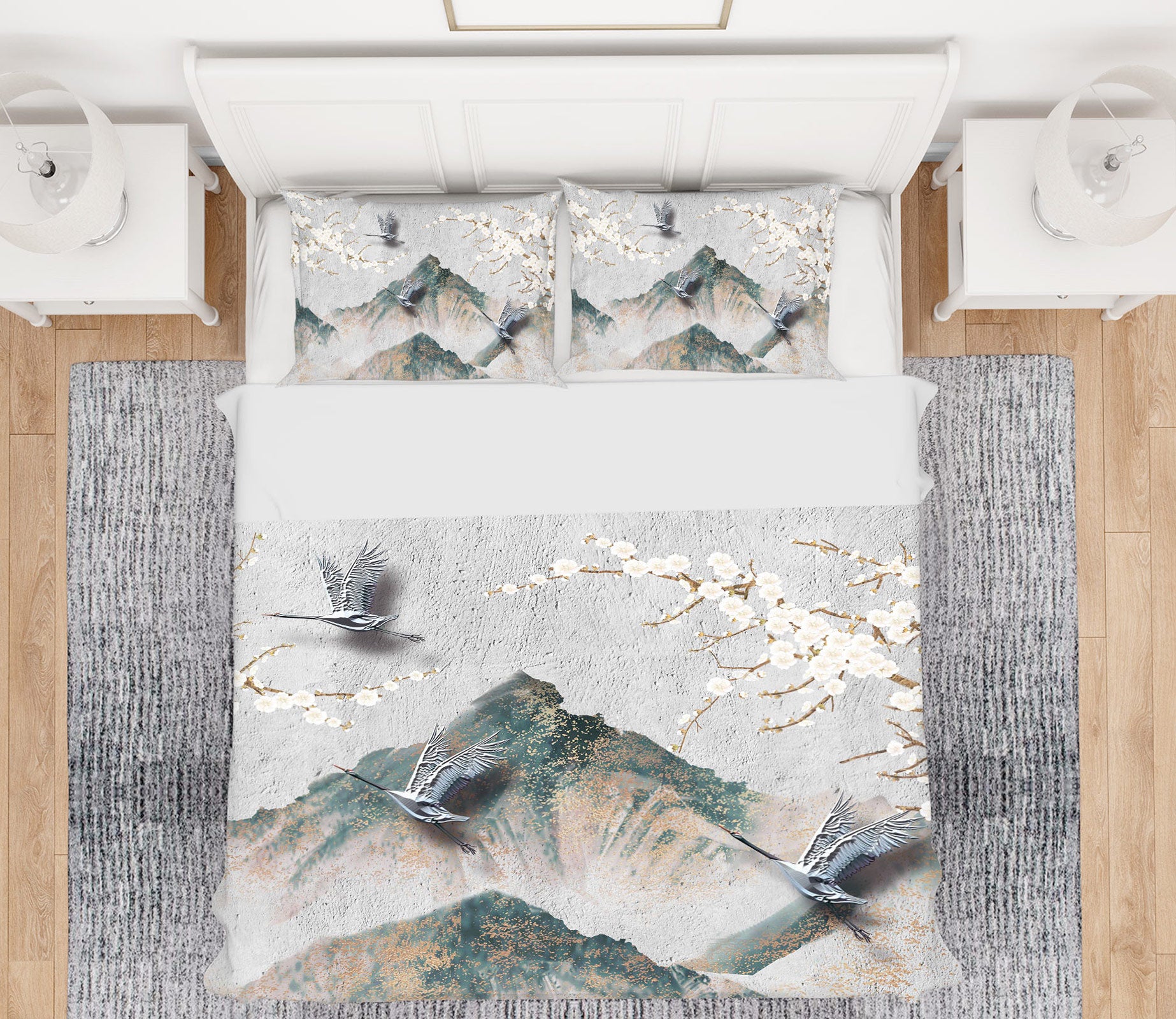 3D Mountain Bird 13043 Bed Pillowcases Quilt