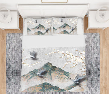 3D Mountain Bird 13043 Bed Pillowcases Quilt