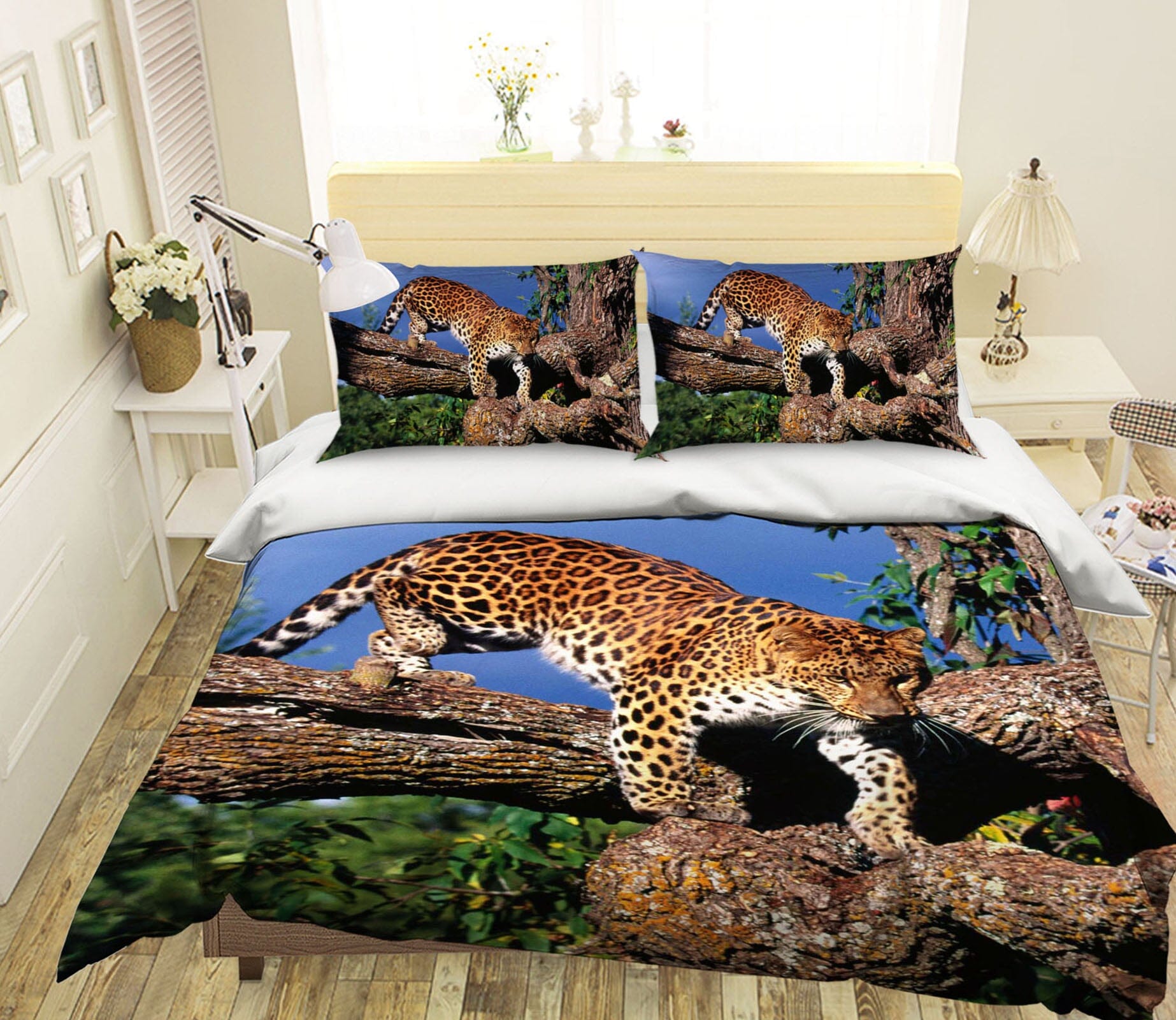 3D Forest Cheetah 1922 Bed Pillowcases Quilt Quiet Covers AJ Creativity Home 