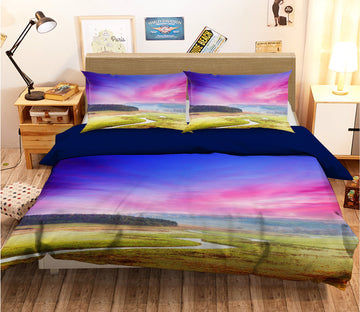 3D Prairie River 058 Bed Pillowcases Quilt